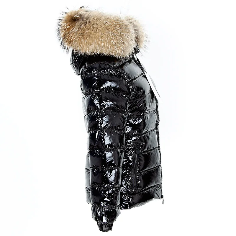Maomaokong Winter Jacket Women Real Fur Coat Parkas Duck Down Lining Coat Real Raccoon Fur Collar Warm Black Streetwear Women's