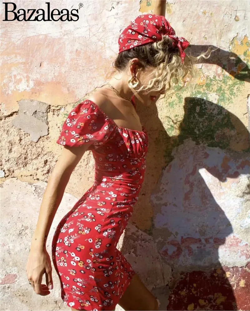 Женское платье бюстье с цветочным принтом квадратным вырезом Vestido|Женские