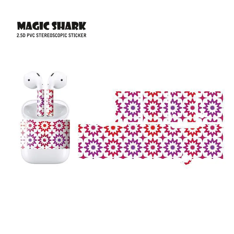 Волшебная картина с изображением акулы цветок стикер для Apple AirPod шкуры пленка