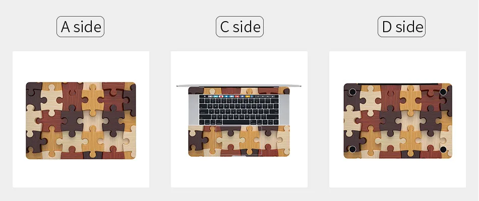Деревянная головоломка, наклейка для ноутбука, наклейка для Apple Macbook, наклейка Pro Air retina 11, 12, 13, 15 дюймов, защитный чехол для Mac