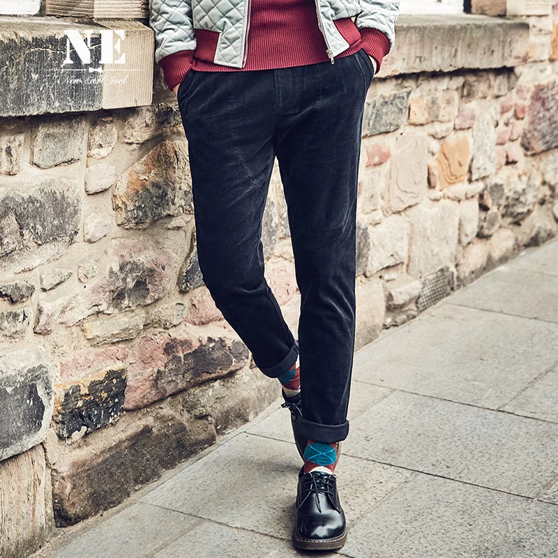 Высокое качество 2017 мужчин Осень-весна 92% хлопок чистый случайные цвета: черная