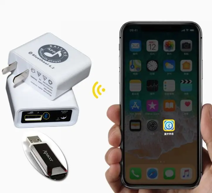 Новейшее зарядное устройство для управления мобильным приложением тип Bluetooth 4,2 аудио приемник беспроводной стерео звуковой модуль AC110~ 220 В 12006010