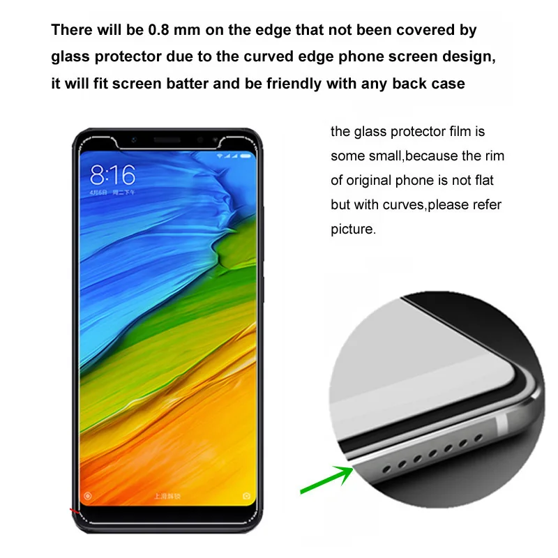 Защитное стекло для Xiaomi Redmi 5 plus закаленное xaomi xiomi 5A note защитная пленка|Защитные