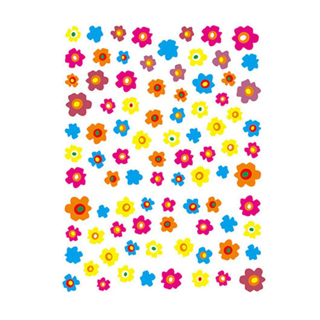 Наклейка для ногтей с цветочным принтом милый мультяшный дизайн Водные Наклейки