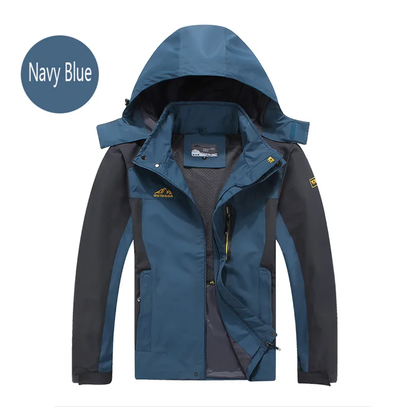 navy blue Жутко и boror Большие размеры 5XL, 6XL, 7XL, 8XL мужские Куртки и пиджаки Повседневная jaqueta бренд мужской тонкие пальто мужчины туризма куртку для Водонепроницаемый одежда - Цвет: navy blue