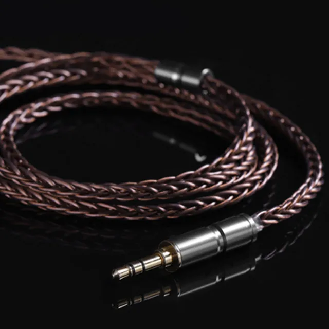 brown 3.5mm BGVP наушники кабель 6N 400 core ручная работа с украшением в виде кристаллов посеребренные ювелирные изделия 8 core Наушники Hi-Fi Обновление кабель диметилглицын ПМ DM6 DM7 T2 - Цвет: brown 3.5mm