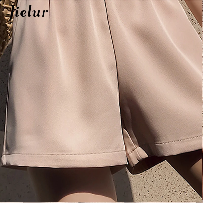

Jielur Summer High Waist Shorts for Women Korean Wide Leg Shorts Female Street Basic Loose Apricot Khaki Black Short Femme M-XXL
