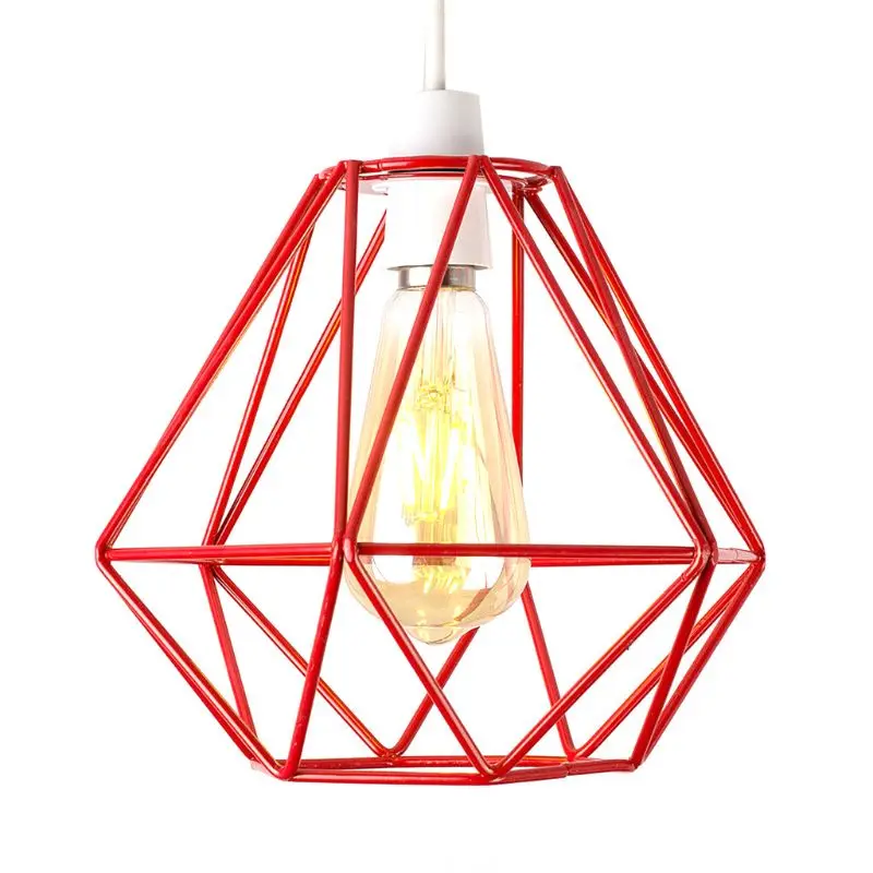 Красный Геометрический абажур полый дизайн кулон Lightshade аксессуары для освещения для дома гостиной - Цвет корпуса: Красный