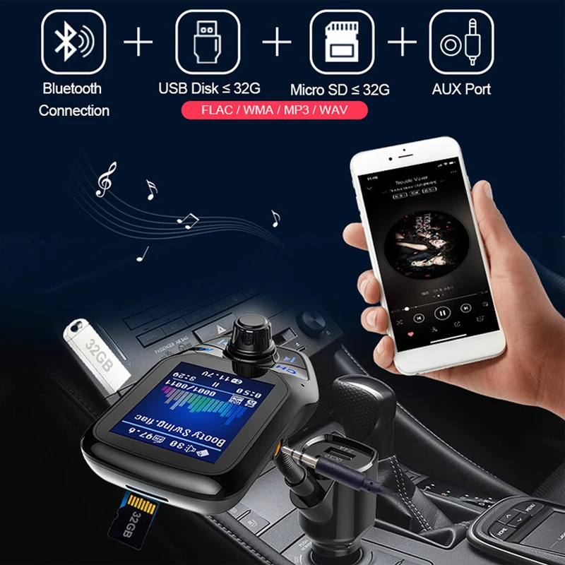 Автомобильный mp3 плеер USB FM трансмиттер модулятор Bluetooth аудио Автомобильное