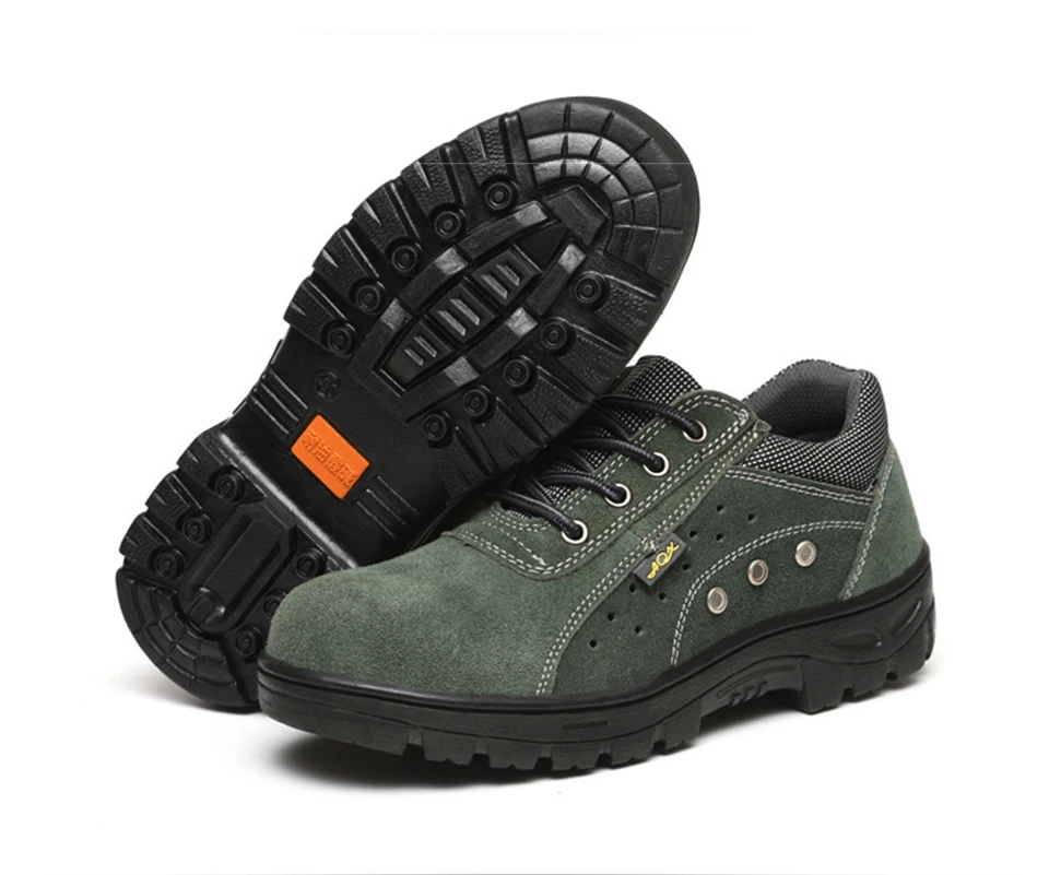 Мужская модная дышащая рабочая обувь; нескользящая обувь со стальным носком; T8707; противоскользящие строительные женские ботинки; Прямая поставка