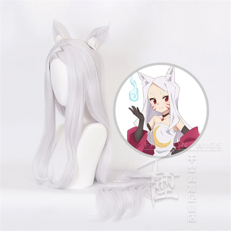 Аниме Sewayaki Kitsune no Senko-san белая лиса косплей костюм парик заколка для волос ухо головные уборы аксессуары Лолита серебристые волосы с ушками