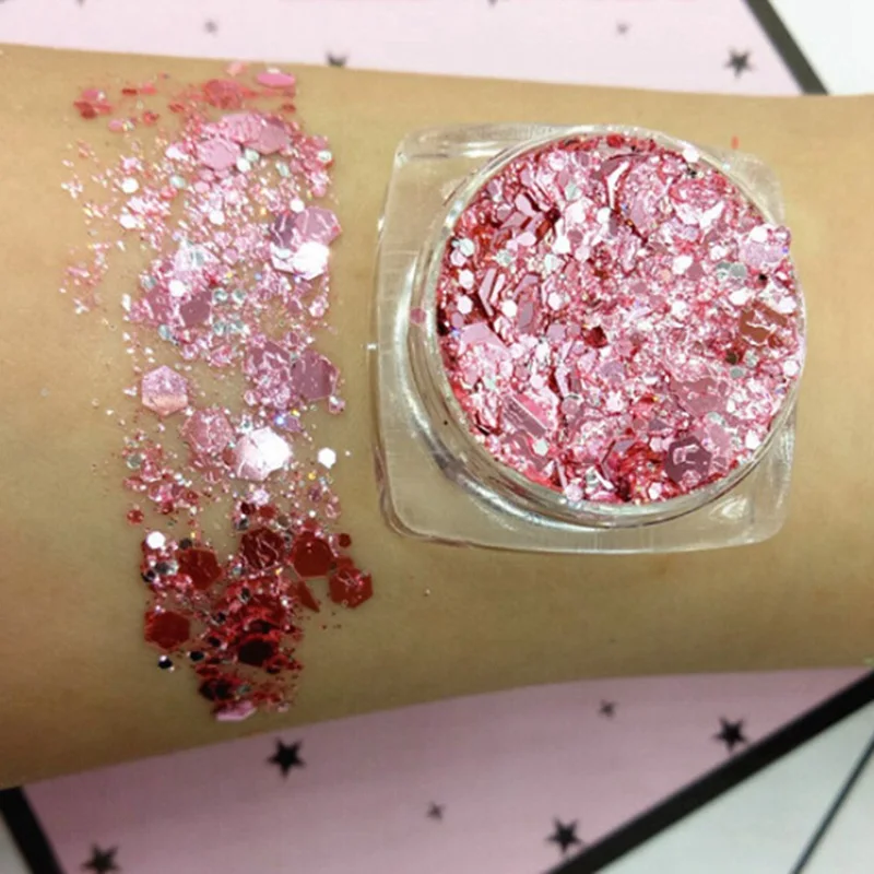pink Блестящая блестящая жидкая краска для лица Maquiagem Eye Pigmento Para Os Olhos Русалка крем Хайлайтер для макияжа - Цвет: pink