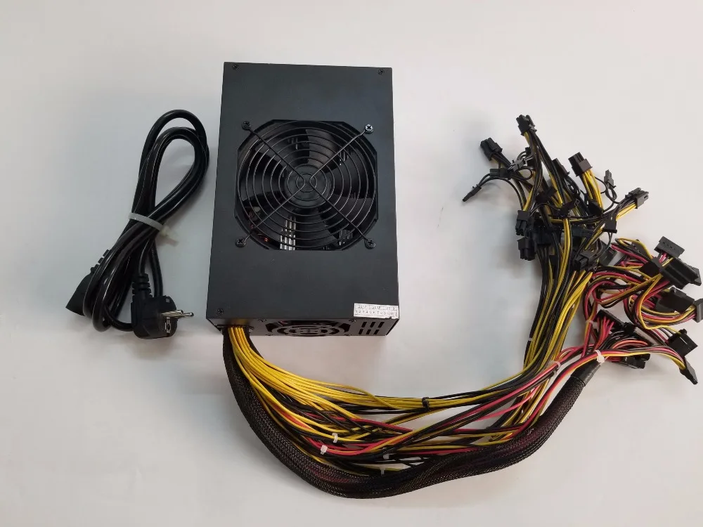 

Gold Power Supply ETH Mining Power 1600W 12V 133A Including 25PCS 2P 4P 6P 8P 24P Connectors With 3 PCS Cooling Fan