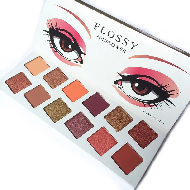 Flossy Sunflower 12 цветов тени для век палитра макияж стойкие матовые легко носить