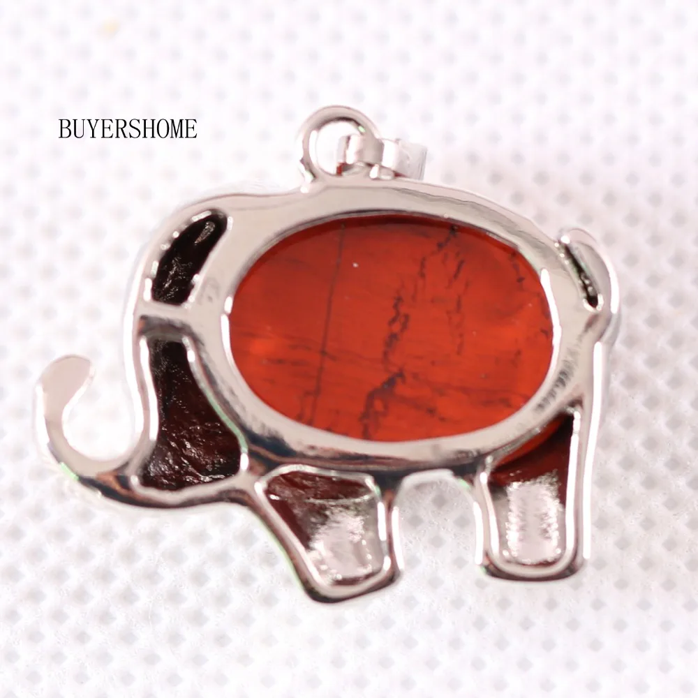 Free Shipping 20x28MM Natural Stone Bead Red Elephant Pendant 1Pcs K357 | Украшения и аксессуары