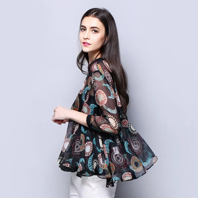 

100% SIlk Chiffon Women Shirt Pure Natural Silk Fabric New Arrival Office Lady Women Long Sleeve Fashion Shirts with Lining