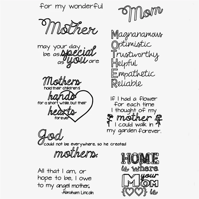 

Motherly Love Transparent Clear Silicone Stamp/Seal for DIY scrapbooking/photo album Decorative clear stamp sheets HEM22