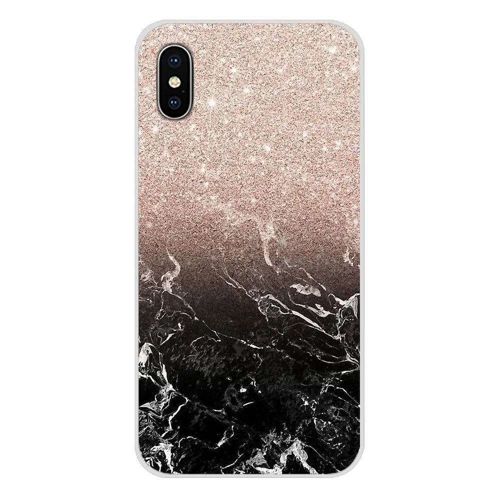 Розовый мрамор розовое золото аксессуары чехлы для телефонов Apple iPhone X XR XS MAX 4 4S 5 5S
