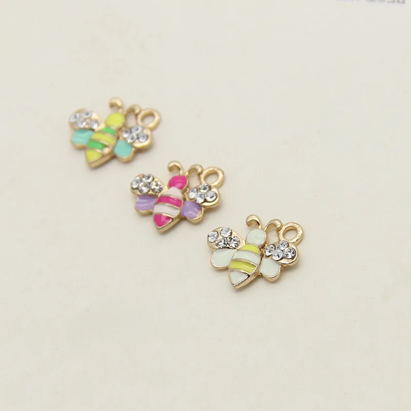 Корень Пчелка 10 шт. эмаль кулон плавающие капли масла Подвески fit Браслет