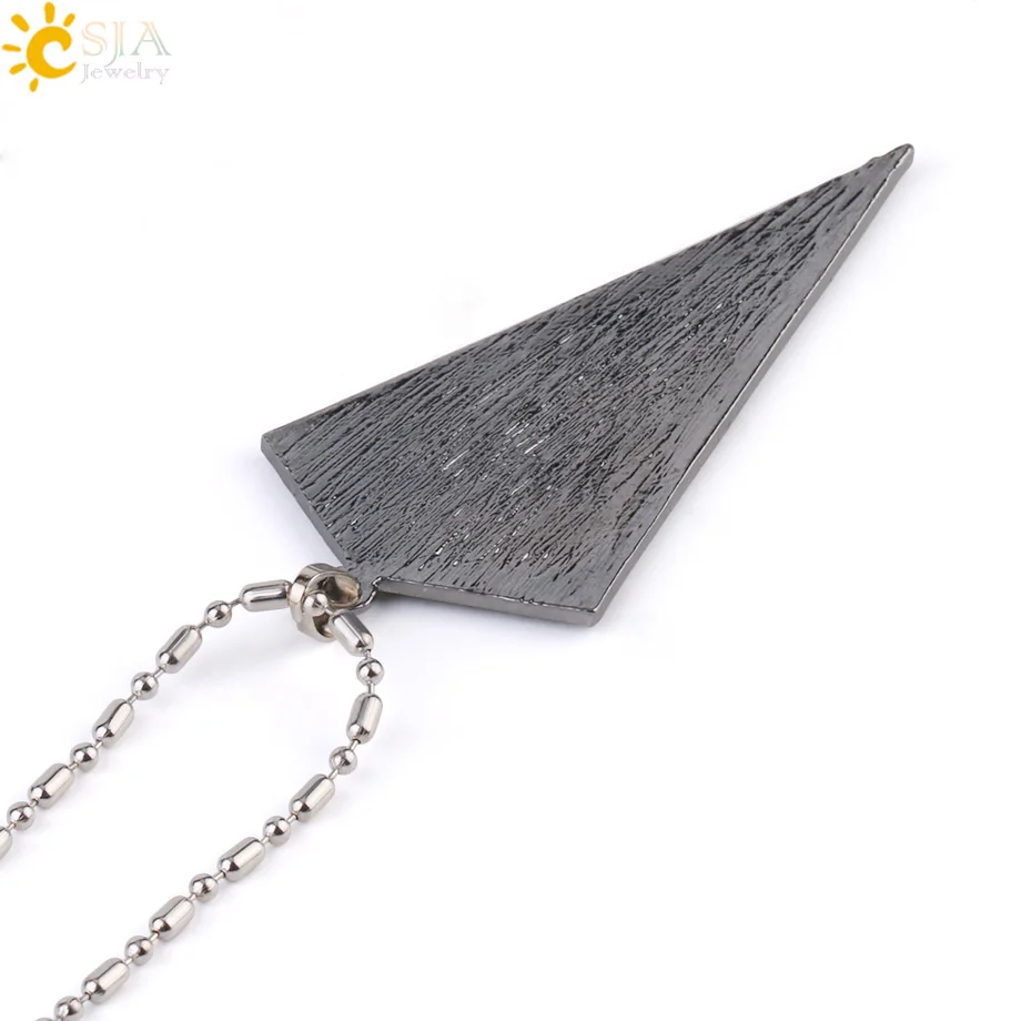 CSJA высококачественное винтажное рандое ожерелье с большим черным кулоном из