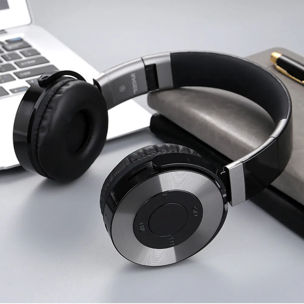 Новые Bluetooth наушники на ухо Hi-Fi стерео Беспроводная гарнитура с микрофоном SD/TF карта FM для iphone или других мобильных телефонов