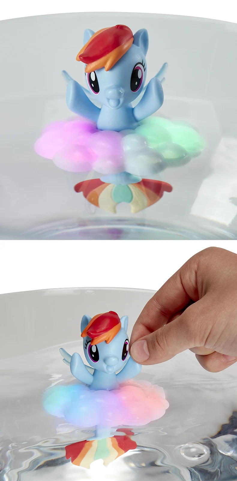 Hasbro, игрушка My Little Pony, радужные огни, Флаттершай, плавающая водная игрушка, морская фигурка с подсветкой для детей в возрасте от 3 лет и старше