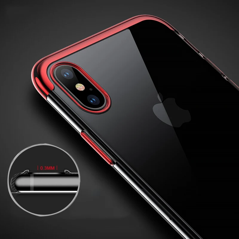 Tomkas Ультратонкий Мягкий ТПУ чехол для iPhone X 8 7 Plus прозрачный силиконовый полный 6 S