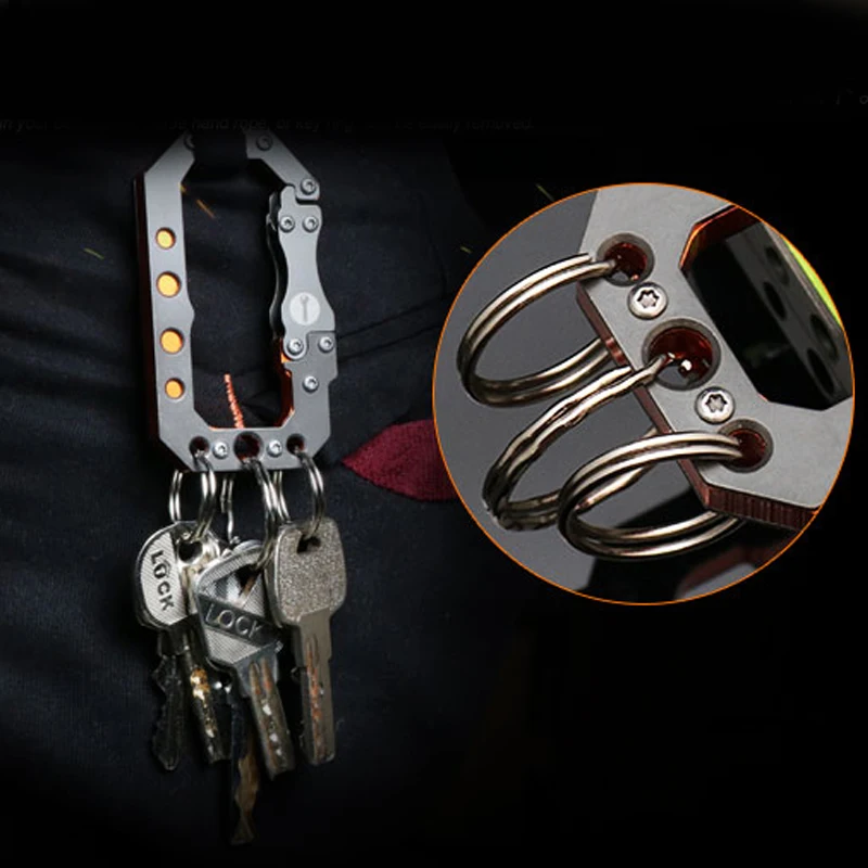 

H1066-A EDC Survival Camping Hiking Outdoor multi-functional key chain backpack buckle hook carabiner lock buckle quick buckle