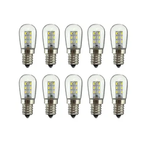 Светодиодный светильник E12, 10 шт., 2 Вт, стеклянная лампа с абажуром, угол обзора 360 градусов, теплыйхолодный белый цвет, для швейной машины, холодильника