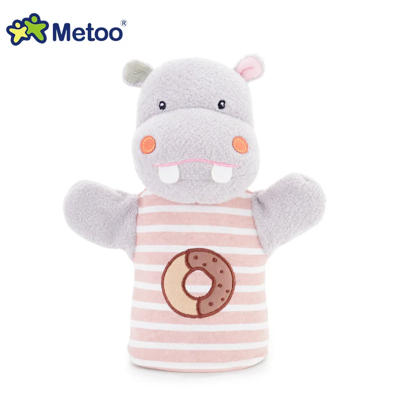 hippo 24 см куклы для театра марионеток Kawaii Плюшевые Мультяшные детские игрушки для девочек детский подарок на день рождения Рождественский подарок ручные пальчиковые куклы кукла Metoo - Цвет: hippo