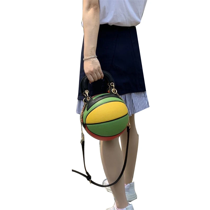 Модные баскетбольные сумки для женщин, сумка-мессенджер, женские сумки, круглые креативные забавные ручные сумки высокого качества
