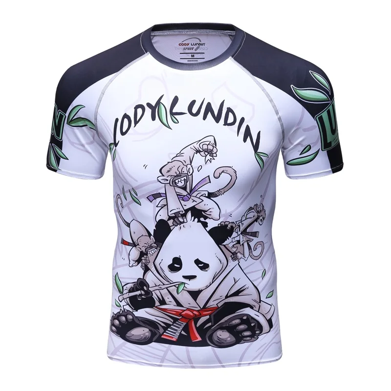 Новинка BJJ Рашгард Футболка мужская компрессионная футболка ММА фитнес мускул UFC Fight TOP Muay тайские футболки джиу джитсу облегающая одежда - Цвет: Photo Color