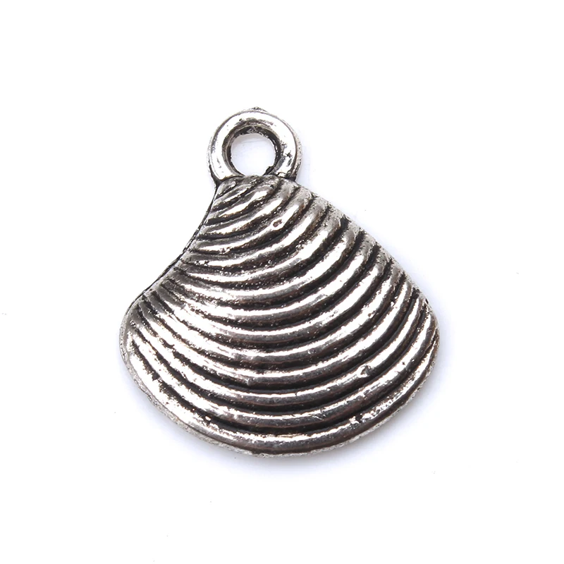 10 шт./лот 15x14 мм Seashell амулеты античное серебро тон для diy Амулеты Браслет с