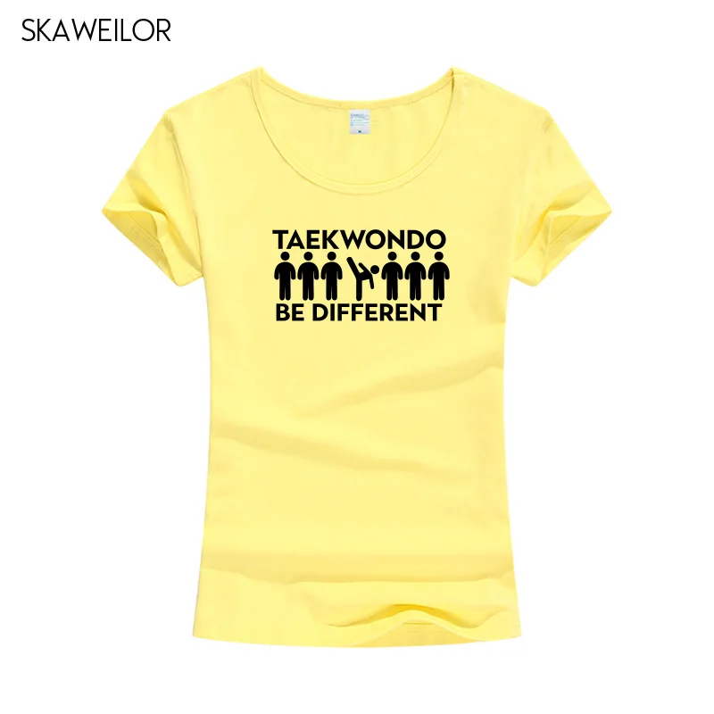 Женская футболка с коротким рукавом Taekwondo Be Different хлопковая Футболка забавным