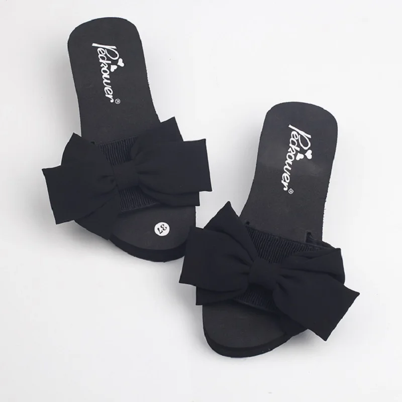 2018 summer Chiffon flipflops sweet butterfly knot tow beach slippers women flip flops | Обувь