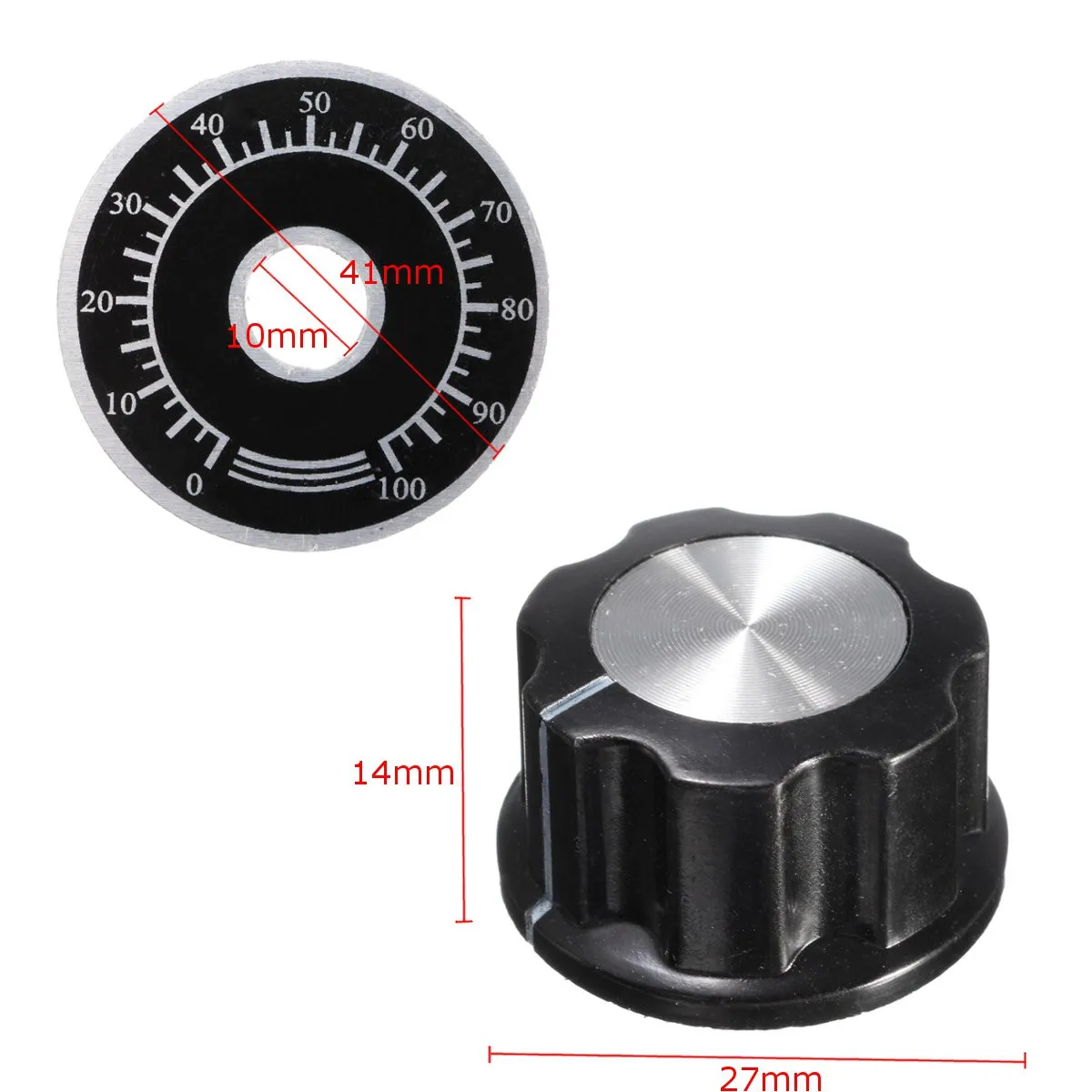 Новое поступление 2017 10 шт. черная ручка поворотная крышка с потенциометром шкала
