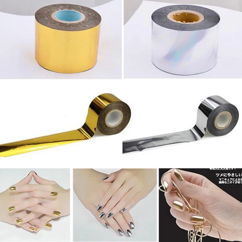 

1 Roll Holographic Starry Sky Nail Foil Tape 4cm*120m Nail Art Silver Gold Transfer Sticker