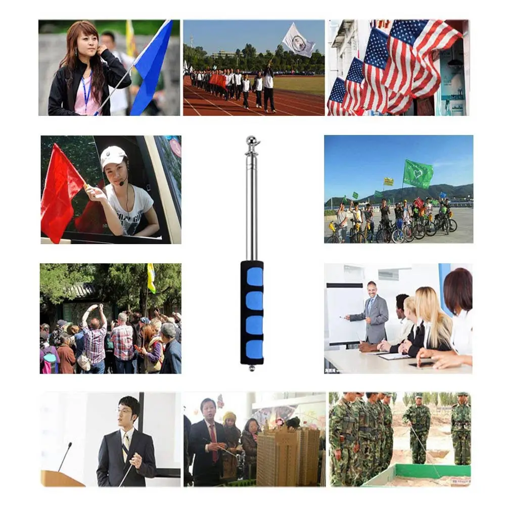 Новые телескопические флагштоки портативный персонал легкая нержавеющая сталь