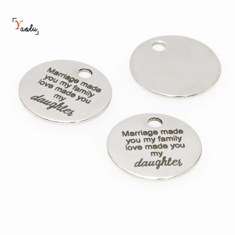 10 шт./лот Очаровательная семейная подвеска сделанная из нержавеющей стали с