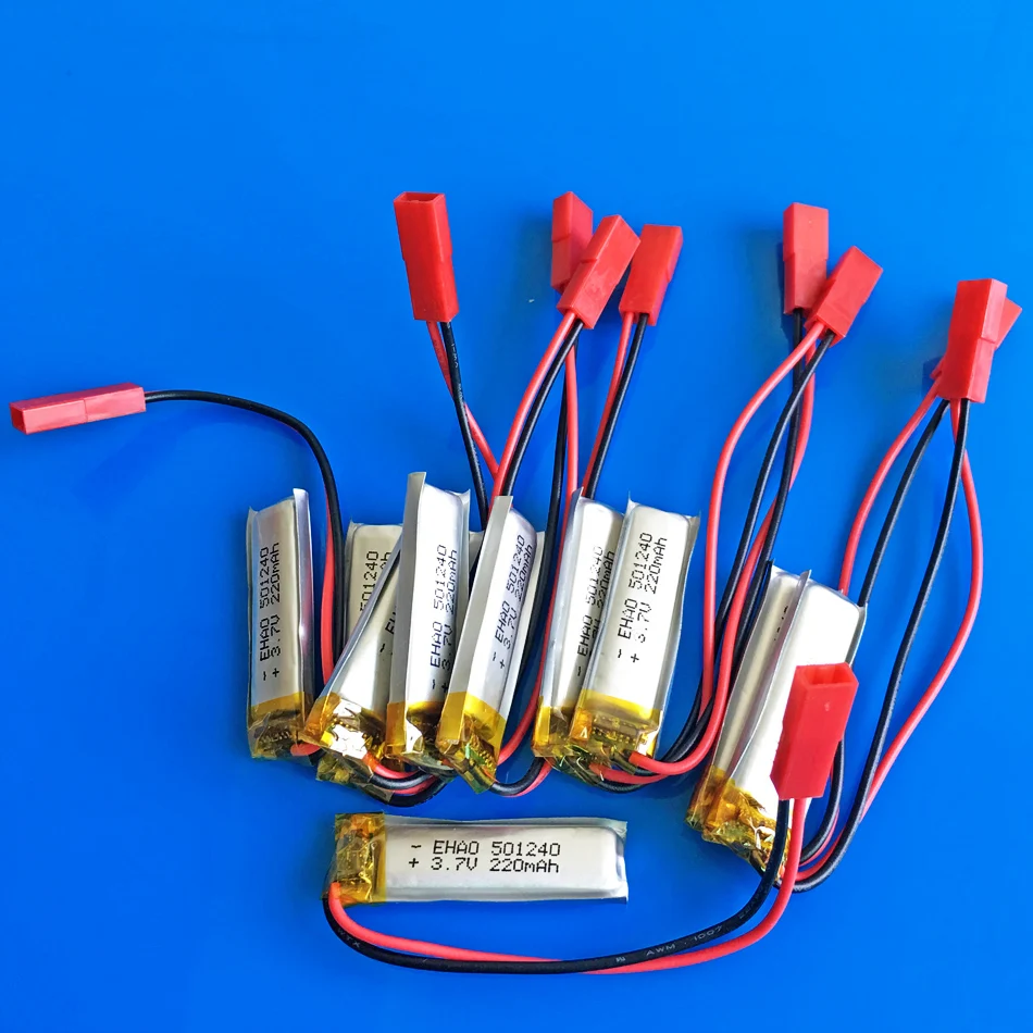 Лот 10 шт. 501240 SYP 2pin 3 7 V 220mAh литий полимерный ионный аккумулятор Lipo для MP3 GPS bluetooth
