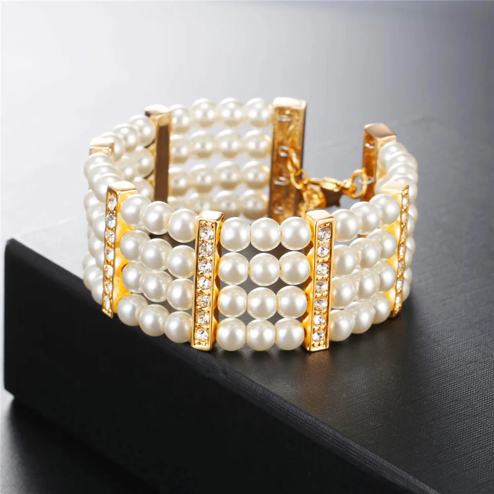 Широкий браслет в стиле K POP Элегантный женский прозрачный золотого цвета