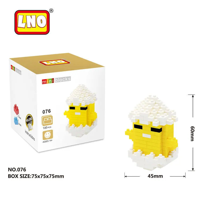 LNO японское аниме Gudetama 3D модели алмазные Строительные кирпичи Lazy eggs Yolk детские игры игрушки в сборе мини блоки фигурки