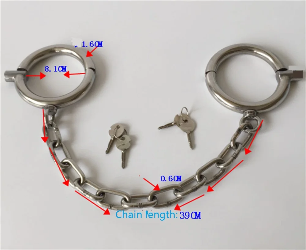 Мужской женский металлический Нержавеющая сталь цепи оковы круглый ножной