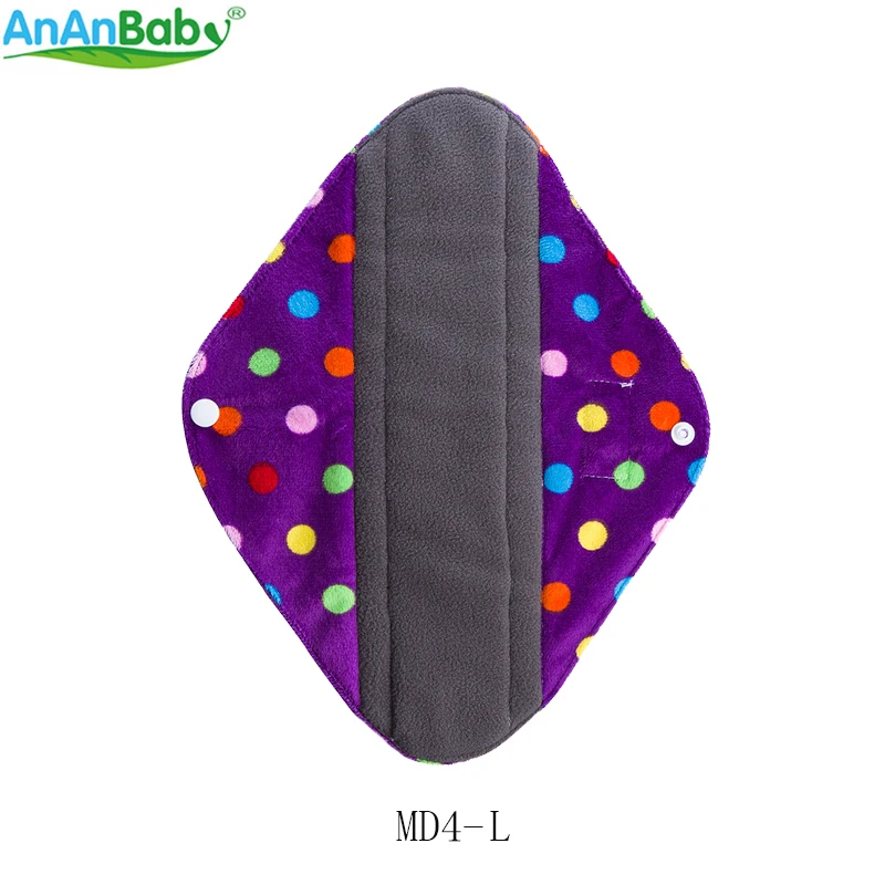 Ananbaby 10 шт. в партии моющийся санитарный Полотенца тканевые менструальные прокладки многоразовые прокладки Pad Размеры L(30,5 х 9