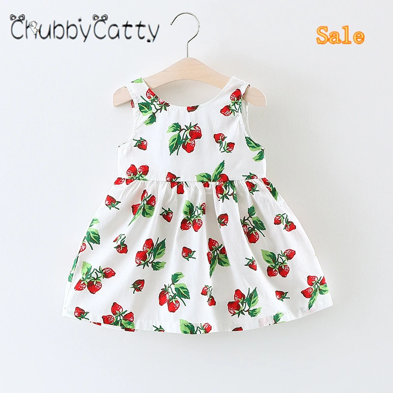 CHUBBYCATTY/распродажа платье для маленьких девочек милое с принтом клубники и Лоли