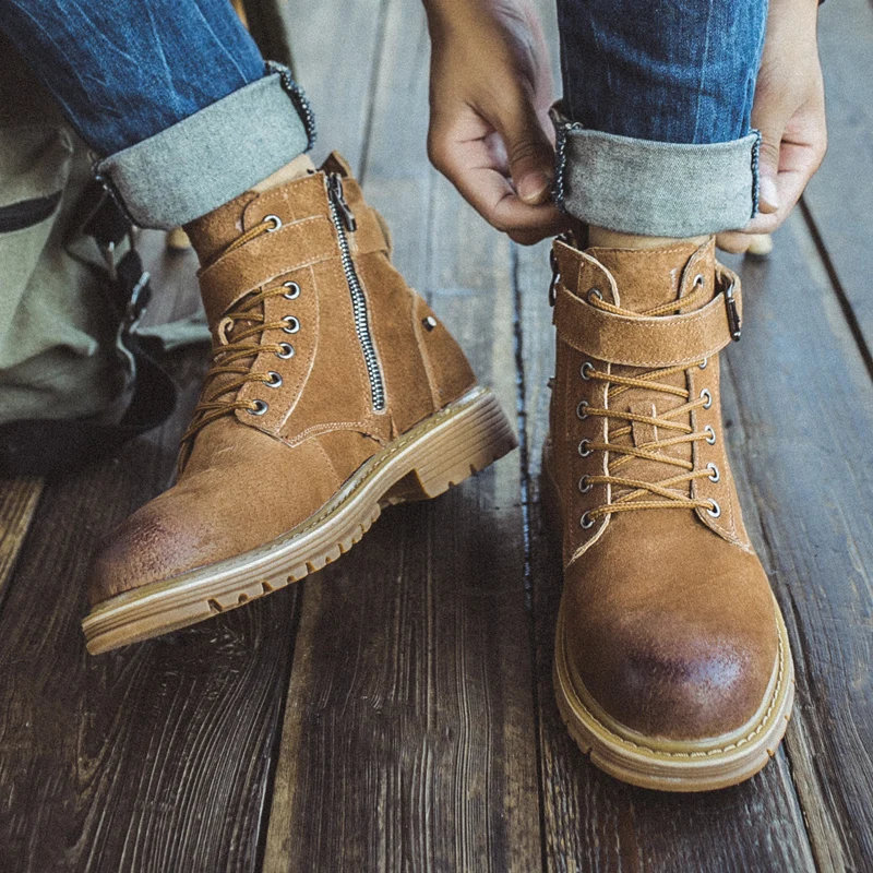 Британский модный мужской дезерты уличные рабочие ботинки военные bota masculina из