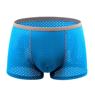 E Sky Blue Нижнее белье, новинка, Сетчатое Мужское нижнее белье, Модальные боксеры, трусы, дышащие боксеры, шорты, мужские трусы, сексуальное мужское нижнее белье, Cueca - Цвет: E Sky Blue