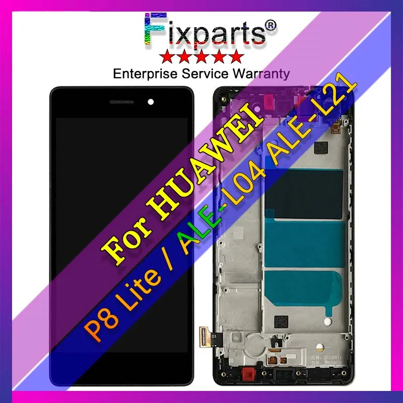 Полная гарантия, ЖК Huawei P8 Lite, ЖК- дисплей, сенсорный экран, дигитайзер, для сборки+ корпус, запасные части, ALE-L04, ALE-L21, HUAWEI p8 LITE