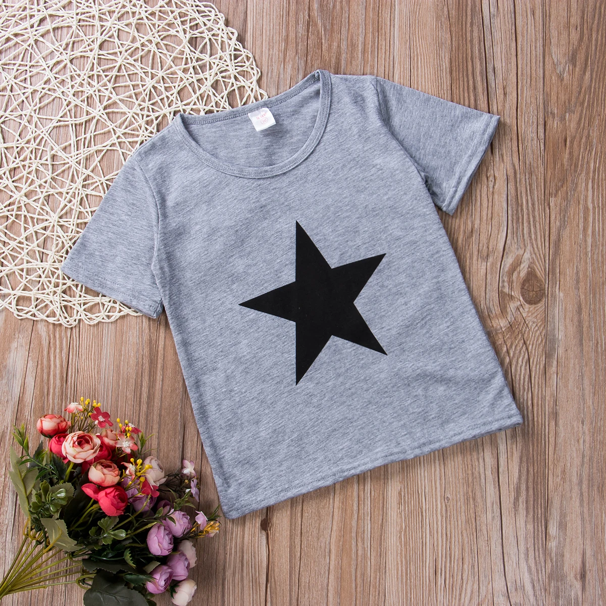 Летняя модная крутая короткая серая и синяя Детская Хлопковая футболка с