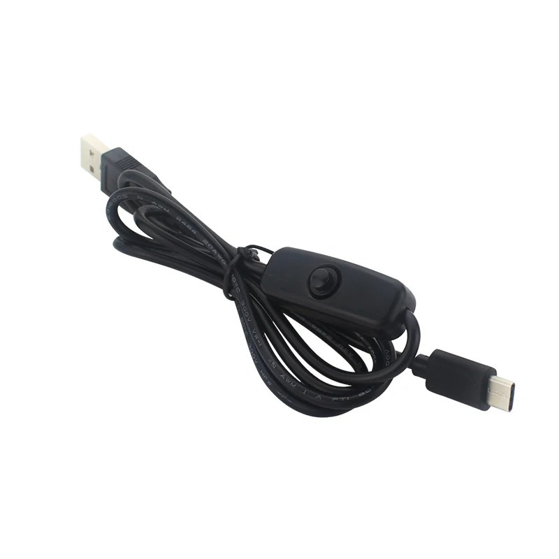 Raspberry Pi 4 кабель питания 3A USB-C Кабель зарядного устройства с кнопкой включения/выключения тип-c провод для мобильного телефона Raspberry Pi 4